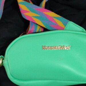Montana West Green Crossbody Bag with Colorful Strap